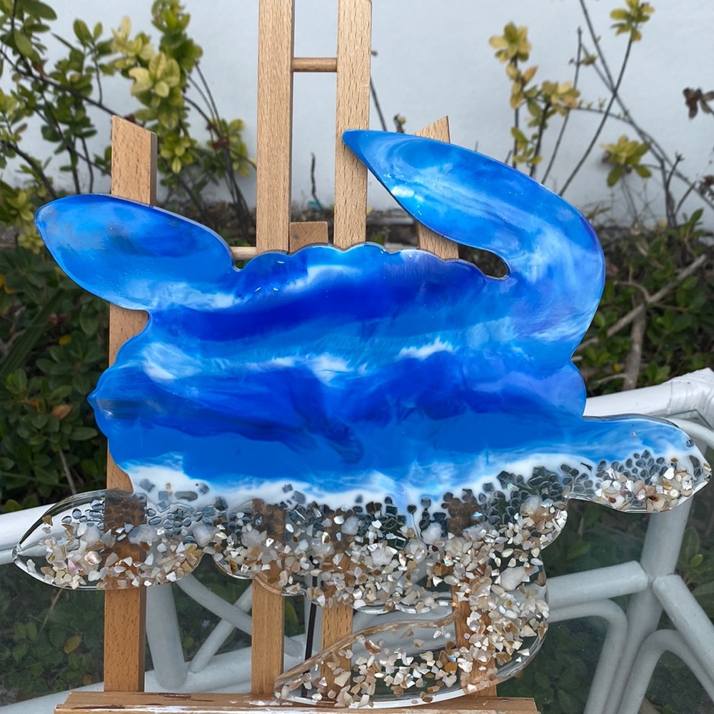 Beautiful hand crafted resin beachy Sea Turtle